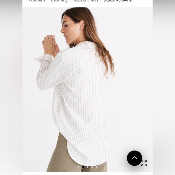 Madewell Flannel Sunday Shirt / Shacket in Stripe - Picture 4 of 7